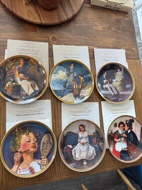 Set of 6 Norman Rockwell's "Rediscovered Women" Plates 8.5